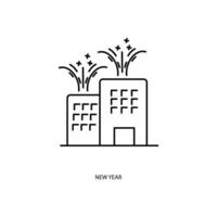 new year concept line icon. Simple element illustration. new year concept outline symbol design. vector
