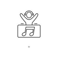 dj concept line icon. Simple element illustration. dj concept outline symbol design. vector