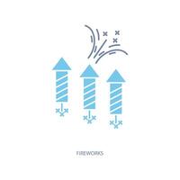 fireworks concept line icon. Simple element illustration. fireworks concept outline symbol design. vector