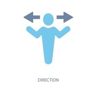 direction concept line icon. Simple element illustration. direction concept outline symbol design. vector
