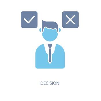 decision concept line icon. Simple element illustration. decision concept outline symbol design. vector