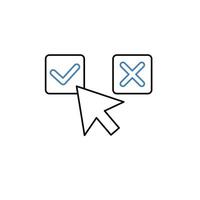 right choice concept line icon. Simple element illustration. right choice concept outline symbol design. vector