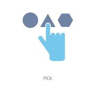 pick concept line icon. Simple element illustration. pick concept outline symbol design. vector