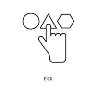 pick concept line icon. Simple element illustration. pick concept outline symbol design. vector