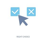 right choice concept line icon. Simple element illustration. right choice concept outline symbol design. vector