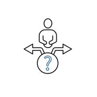 which way concept line icon. Simple element illustration. which way concept outline symbol design. vector