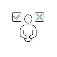 decide concept line icon. Simple element illustration. decide concept outline symbol design. vector
