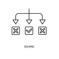 solving concept line icon. Simple element illustration. solving concept outline symbol design. vector