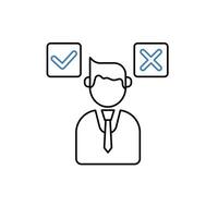 decision concept line icon. Simple element illustration. decision concept outline symbol design. vector