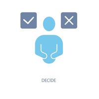 decide concept line icon. Simple element illustration. decide concept outline symbol design. vector
