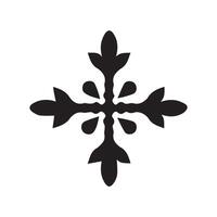 mandala outline icon and black pattern art design. vector