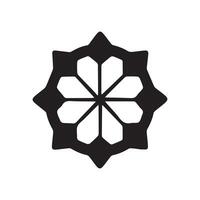 mandala outline icon and black pattern art design. vector
