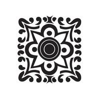 mandala outline icon and black pattern art design. vector
