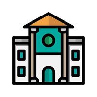 Faculty building color lineal icon. university, school, study, flat icons. Suitable for websites, UI and mobile apps. vector
