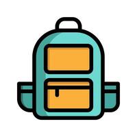 Backpack color lineal icon. back to school, travel bag, school equipment flat icons. Suitable for websites, UI and mobile apps. vector