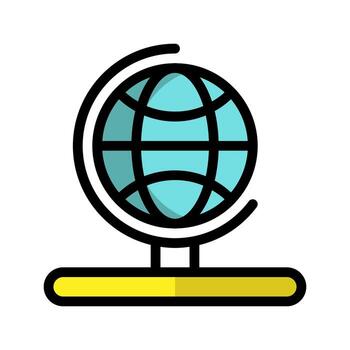 Globe color lineal icon. flat icons. Suitable for websites, UI and mobile apps. vector