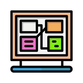 darse cuenta tablero lineal icono. negocio información junta, universidad, mensaje plano iconos adecuado para sitios web, ui y móvil aplicaciones vector