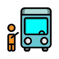 Shuttle bus color lineal icon. pick up transportation, travel flat icons. Suitable for websites, UI and mobile apps. vector
