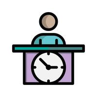 Lecture time lineal icon. teaching room, Professor, seminar, wall clock flat icons. Suitable for websites, UI and mobile apps. vector