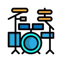 Drummer lineal icon. drum musical instruments flat icons. Suitable for websites, UI and mobile apps. vector