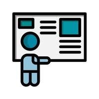 Bulletin board color lineal icon. university information message, flat icons. Suitable for websites, UI and mobile apps. vector