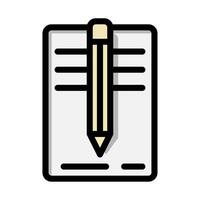 pencil and book lineal icon. student, university and worker equipment flat icons. Suitable for websites, UI and mobile apps. vector