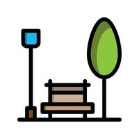 Park lineal icon. green campus flat icons. Suitable for websites, UI and mobile apps. vector