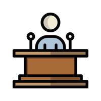 Podium lineal icon. speaking, lecture, teacher, presentation flat icons. Suitable for websites, UI and mobile apps. vector