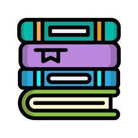 Books of stack color lineal icon. student books, education back to school flat icons. Suitable for websites, UI and mobile apps. vector