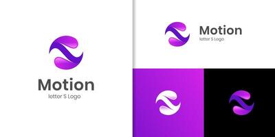 Dynamic Letter S Abstract Motion Logo Design with Circular Waves. Modern and Energetic Concept design vector
