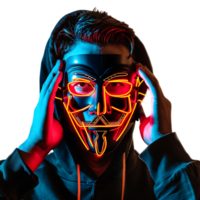 Anonymous Hacker Wearing Mask on Transparent Background png
