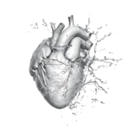 Heart Made with Water Splash on Transparent Background png