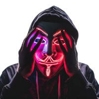 Anonymous Hacker Wearing Mask on Transparent Background png