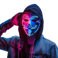 Anonymous Hacker Wearing Mask on Transparent Background png