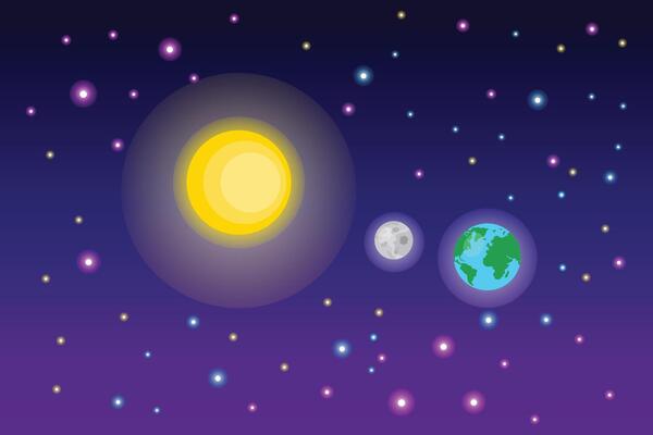 Outer space concept. Colored flat illustration isolated.