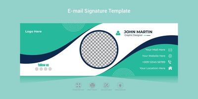 Email Signature Template Design with white background email signature for any corporate business or office. vector