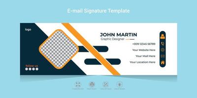 Email Signature Template Design with white background email signature for any corporate business or office. vector