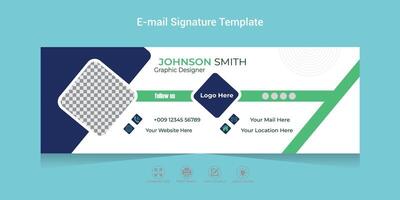 Email Signature Template Design with white background email signature for any corporate business or office. vector