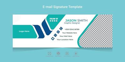 Email Signature Template Design with white background email signature for any corporate business or office. vector