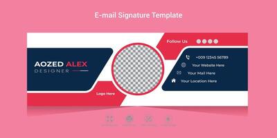 Email Signature Template Design with white background email signature for any corporate business or office. vector