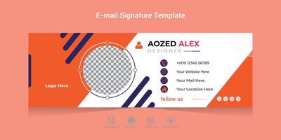 Email Signature Template Design with white background email signature for any corporate business or office. vector