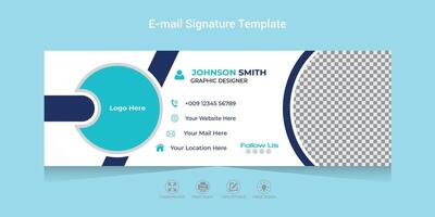 Email Signature Template Design with white background email signature for any corporate business or office. vector