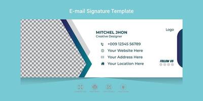 Email Signature Template Design with white background email signature for any corporate business or office. vector