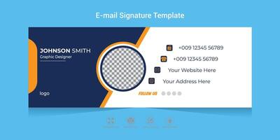 Email Signature Template Design with white background email signature for any corporate business or office. vector