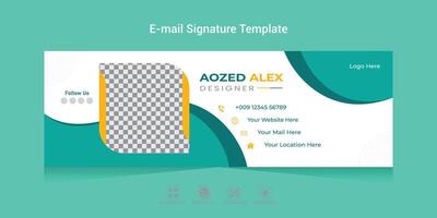 Email Signature Template Design with white background email signature for any corporate business or office. vector