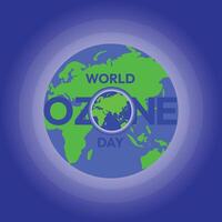 world ozone day design, ozone layers with earth and blue background. vector