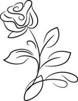 Hand drawn flat design simple flower outline vector