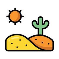 Simple Desert colorful icon Illustration. The icon illustration can be used for websites, print templates, presentation templates, illustrations, etc vector