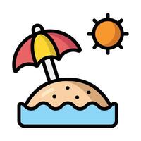 Simple Beach colorful icon Illustration. The icon illustration can be used for websites, print templates, presentation templates, illustrations, etc vector