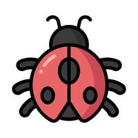 Simple Ladybug colorful icon Illustration. The icon illustration can be used for websites, print templates, presentation templates, illustrations, etc vector